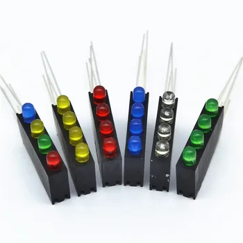 F3 LED 4 Skylės Lempos Laikikliu Ir Lempos Granulių Raudona Žalia Geltona Mėlyna 90 Laipsnių Kampas PCB Fiksuotojo Indikatorius Tarpai Stulpelio
