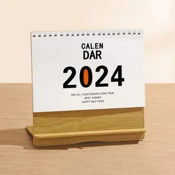 Mediniais Drakono Metų Kalendorius Paprasto Popieriaus Amatų Rankų Darbo Mediniais Turėtojas Kalendorius Su Dienos 2024 Stalinis Kalendorius Biuras