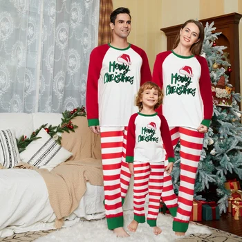 Minkštas ir Purus Ir visą šventinę atmosferą Šeimos dėvėti Mielas Tėvų-vaikų dėvėti Šiltų Kalėdų namų drabužiai Juokinga