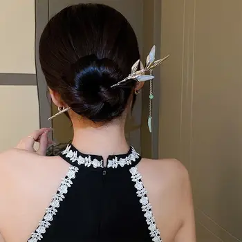 Gėlių Retro Plaukų Stick Moterų Kalnų Krištolas Kinų Stiliaus Kietas Mados Surišti Į Arklio Plaukų Bun Plaukų Clips Mergaitėms Plaukų Aksesuarai
