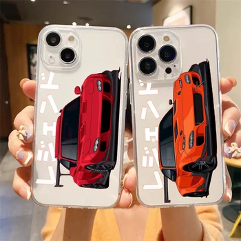 JDM Tokyo Drift Automobilių Sporto atsparus smūgiams Aišku, Telefono dėklas Skirtas iPhone 14 13 12 11 Pro Max 7 8 Plus X XR XS Max SE 2022 Minkštas Viršelis