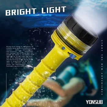 3X Nardymas Povandeninis Žibintuvėlis atsparus Vandeniui LED Naras Šviesos povandeninės medžioklės LED Lempos, Nardymas