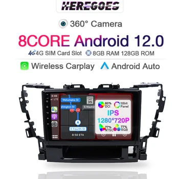 Belaidžio Carplay QLED Android 11.0 Automobilio Multimedijos Grotuvo Toyota Alphard 2015-2018 4G+Wifi GPS Radijas Stereo Headunit 8G+128G