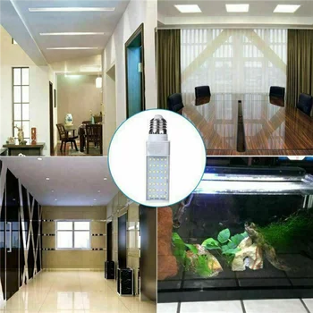 4X Fishpod Balta Augalų Akvariumo 7W Augti Šviesos diodų (LED Rezervuaro Žuvų, Koralų Lemputė E27 Lempa
