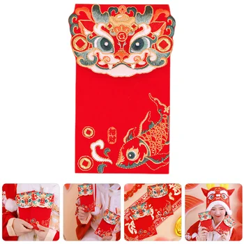 Siuvinėta Raudonos Spalvos Voką Tradicinę Kinų Stiliaus Raudona Paketinių Dragon Modelio Pinigų Saugojimo Krepšys