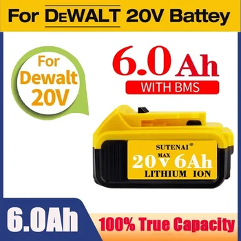 2023 Atnaujinti DCB200 20V 6000mAh Baterija , įkroviklis Dewalt 18V DCB184 DCB200 DCB182 DCB180 DCB181 DCB182 DCB201 Įrankiai Baterija