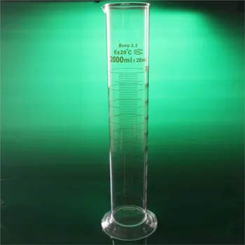 Aukštos kokybės Laboratorija, 2000ml Matavimo cilindras su Skale Aukštos borosilikatinio 3.3 Stiklo Matavimo Puodelis Lab Prekes