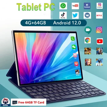 Naujas HD Ekranas Pasaulio Android 12.0 Tablet 4G+64GB+Nemokamas 64GB TF Kortelę Tablet PC 5G Dual SIM Kortele Arba WIFI TABLET