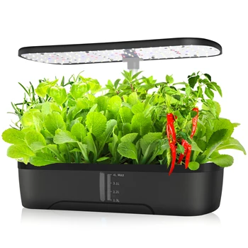 12 Ankščių Hydroponics Auginimo Sistema, Herb Garden Rinkinys Patalpų Reguliuojamas Aukštis Automatinis Laikmatis 20-Watt LED Grow Light