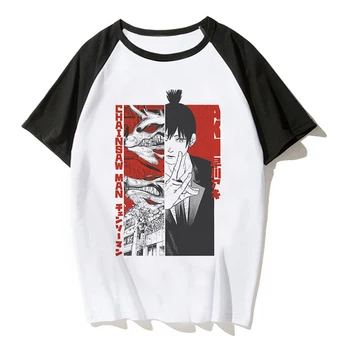 Tshirts Anime Pjūklą Man 3D Spausdinimo Berniukas Mergaitė Unisex Streetwear Atsitiktinis Mados Marškinėliai Animacinių filmų Pochita Makima Tees Vaikams Drabužių