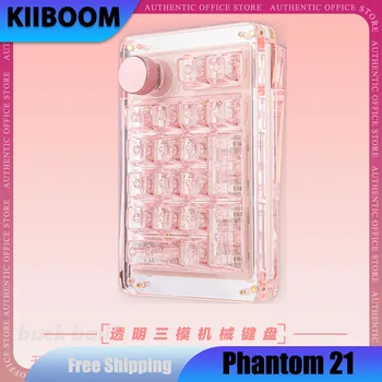 Kiiboom Phantom 21 Skaidrus, Mechaninė Klaviatūra Bluetooth Mini Keyboard 