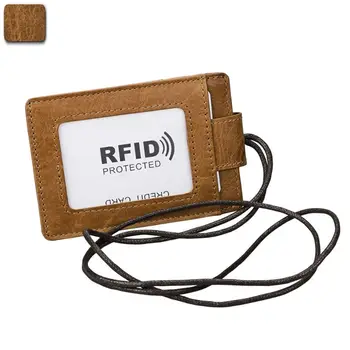 Nešiojamų RDA ID Ženklelį Kredito Kortelės Turėtojas natūralios Odos Kišenėje Atveju Verslo Piniginės Virvelės
