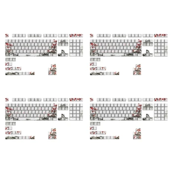 129pcs KeycapsPlum Žiedų Tema CherryProfile Keycap rusijos, korėjos, Japonijos, Už 61/87/108 Mechaninių Klaviatūrų Keycaps