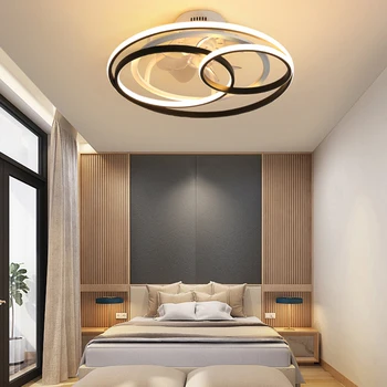Šiuolaikinės apdailos LED lubų šviestuvas ventiliatorius žiedas lempos tinka miegamojo, virtuvės, vidaus apdaila, lubų ventiliatorius su šviesos