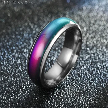 5 spalvų Keitimas Spalvos Žiedai Nerūdijančio Žiedas Nuotaika, Emocija, Jausmas, Temperatūra Žiedai Moterims, Vyrams, Poroms Žiedai Smulkūs Papuošalai