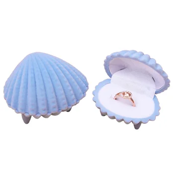 Kūrybos Žiedas Lange Romantiškas, Elegantiškas Sea Shell Formos Žiedas Atveju Auskarai Dėžutė Papuošalų Laikymo Dėžutė Papuošalų Ekranas Dropshipping