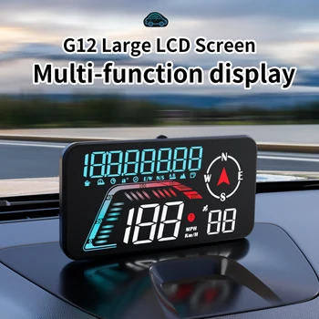 WYING G12 GPS HUD Klijais, Head-Up Display, LCD Ekranas, Laikrodis, Žadintuvas Skaitmeninis Spidometras Išmaniųjų Sistemų Auto Elektronikos Priedai