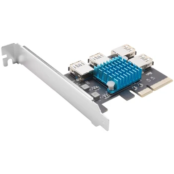 PCIE 1 Iki 4 Extender PCI-E PCI-E Adapterį, 1 Posūkis 4 PCI-Express Lizdas 4X 1X USB 3.0 Stove Daugiklis Kortelės Skaičiuoklė