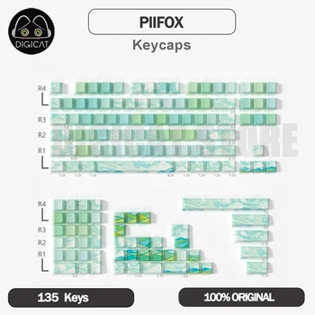PIIFOX Keycaps Skaidrus 135Key OEM plyno Lauko 