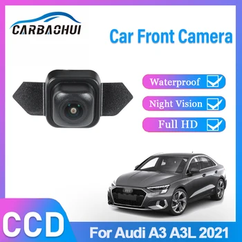HD CCD Automobilio Vaizdas iš Priekio Stovėjimo Naktinio Matymo Teigiamas Vandeniui Logotipas Kamera Automobilio Specialiųjų Audi A3 A3L 2021 170° plataus kampo