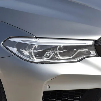 BMW M5 F10 F90 2011-2020 M. Priedai 2 Vnt Automobilių Žibintų Apsauginės Plėvelės Žibintų Restauravimas Skaidri Juoda TPU Lipdukas