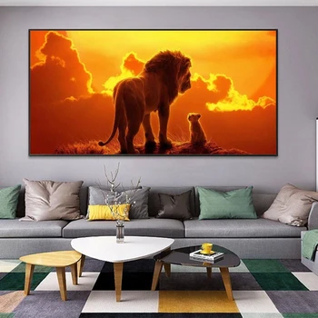 Liūtas Karalius Šiuolaikinio Meno Drobė Paveikslų ant Sienos Menas, Plakatų ir grafikos Gyvūnų Meno Nuotraukas Kambarį Sienų Apdaila