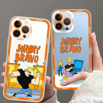Animacinių Filmų Johnny Bravo Telefono Dėklas Samsung S20 S21 S22 S23 Ultra Plus S10 Skaidri Sienų Shell