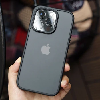 Prabanga atsparus smūgiams Bamperis Šarvai Telefono dėklas Skirtas iPhone 14 13 12 Pro Max Plius Skaidrus Matinis Sunku VNT Padengti Funda