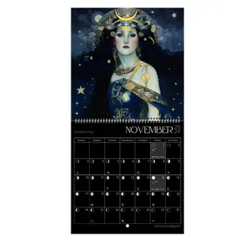 2024 M. Mėnulio Kalendorius, Mėnulio Deivė Etape Sienos Meno Mėnulio Kalendorių Hangable Astrologija Papuošalai 2024 Mėnulio Kalendorių Gyvena