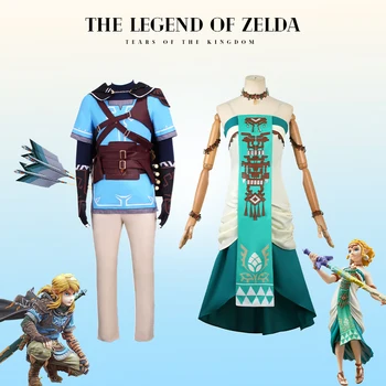 Anime Žaidimas Zeld Ašaros Nuorodą Cosplay Kostiumų Princesė Dress OutfitComic Con Helovinas Zelda Cosplays Nuorodą Herojų Kostiumų Suaugusiems