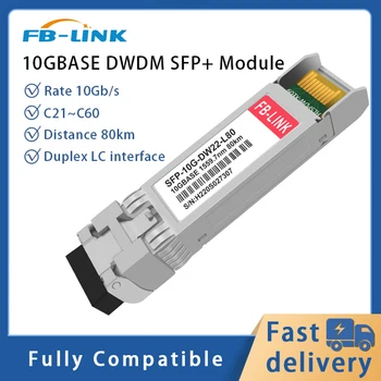10G DWDM 80KM SFP+ C21~C60 DDM LC Duplex Fiber Optic Modulis suderinamas su 