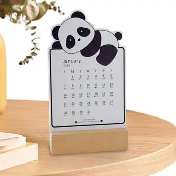 Gyvūnų Stalinis Kalendorius 2024 Nuimamas Mėnesio Panda Atsistoti Kalendorius Nešiojamų Stalo Kalendorius Su Mediniais Planavimo Darbų
