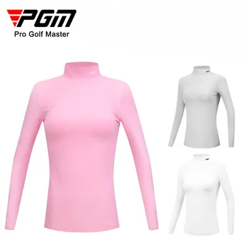 PGM Rudens Žiemos Moteriški Marškinėliai ilgomis Rankovėmis Golfo Drabužių Išlaikyti Šiltas Lauko Sporto, Žemiausią-Shirt Ladies Slim Fit T Shirts YF389