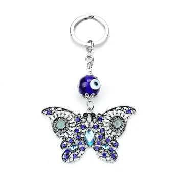 Laimingas Akis Pikta Akimi Drugelis Keychains Gyvūnų Crystal Butterfly 