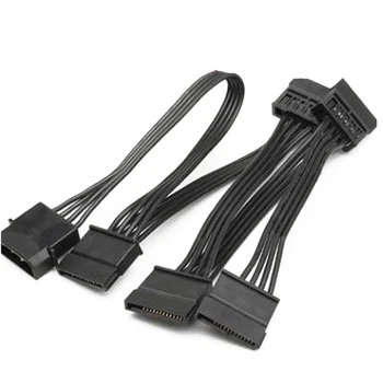 4X 4Pin IDE nuo 1 Iki 5 SATA 15Pin Kietojo Disko Maitinimo šaltinis Splitter Cable, 