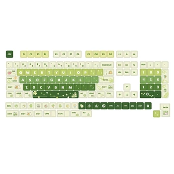 PBT Keycaps 133-Raktas Šviesiai Žalia Tema Sublimacijos XDA Mechaninė Klaviatūra Keycap forMX Jungikliai Ruda