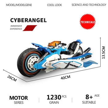 Techninės Motociklo Modelio Automobilių High-Tech Super Greitis Lenktynių CYBERANGEL Statybiniai Blokai, Plytos Modelis Gimtadienio Berniukų Žaislai, Dovanos